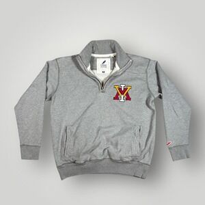 VMI Keydets Sweatshirt Mens Medium Gray NCAA College Football Quarter Zip League